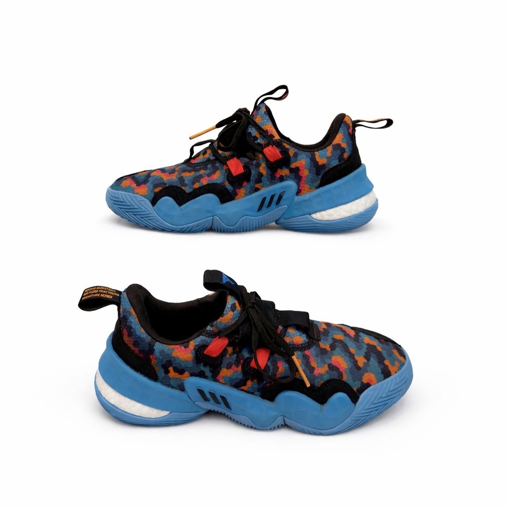 Adidas Trae Young 1 Mens 8.5 Basketball Shoes‎ Acid Orange Sky Blue GY0289 camo